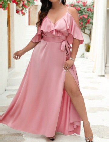 Rochie lunga SHEIN CURVE, roz
