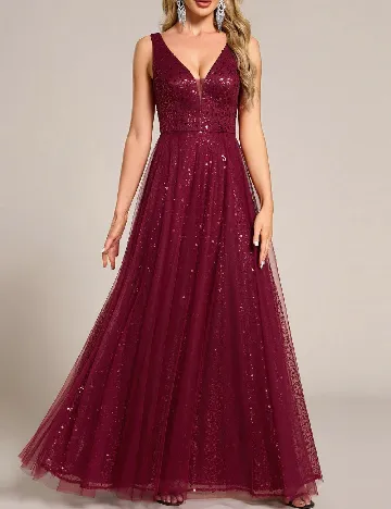 Rochie lunga Ever-Pretty, rosu
