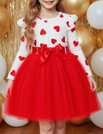 Rochie Shein Kids, rosu/alb
