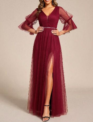 Rochie lunga Ever-Pretty, visiniu