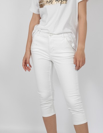 Pantaloni Trei Sferturi C&A, alb