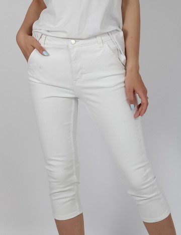 Pantaloni Trei Sferturi C&A, alb