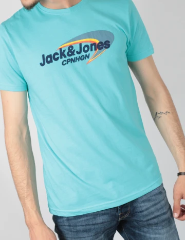 Tricou Jack&Jones, albastru deschis Albastru
