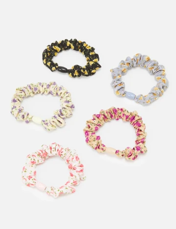 Set elastice de par Pieces, floral Floral print