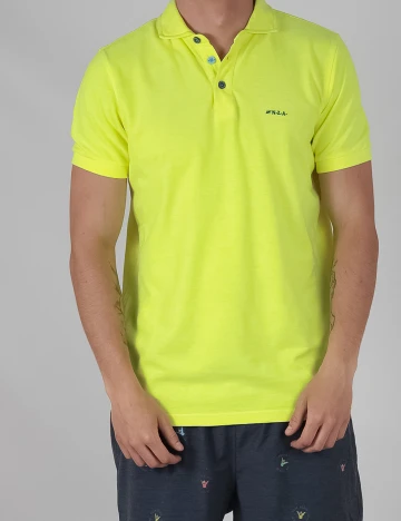 Tricou Polo N.Z.A NEW ZEALAND AUCKLAND, galben neon
