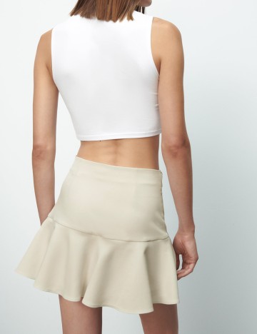 Fusta pantalon Zara, ecru
