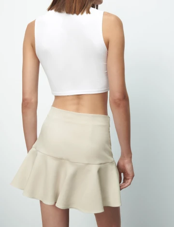 Fusta pantalon Zara, ecru Crem