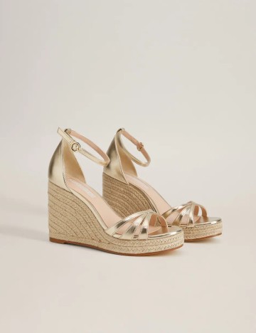 Sandale cu platforma Mango, bej, 40