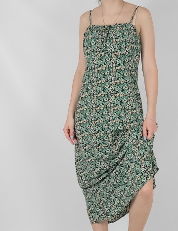 Rochie Lunga Only, verde floral
