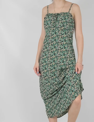 Rochie Lunga Only, verde floral Verde