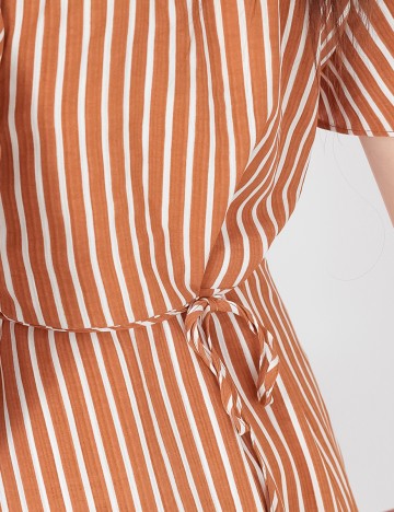 Rochie Medie Vila, portocaliu/alb