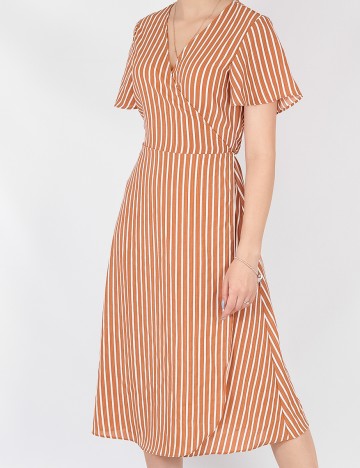 Rochie Medie Vila, portocaliu/alb