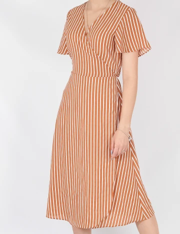 Rochie Medie Vila, portocaliu/alb