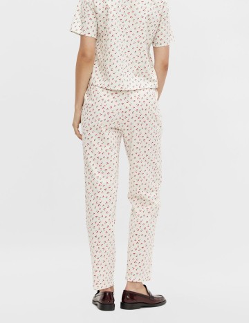 Pantaloni de pijama Pieces, alb