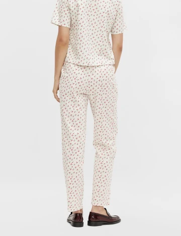 Pantaloni de pijama Pieces, alb
