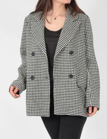 Palton Jacqueline de Yong, alb/negru