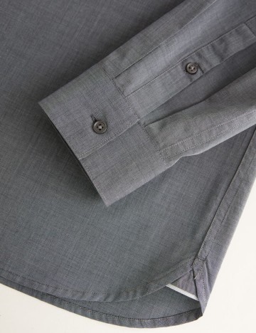 Camasa regular fit cu guler mandarin, gri