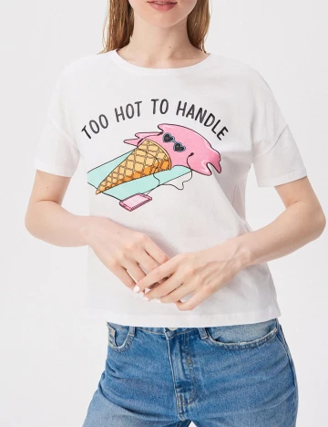 Tricou Sinsay, alb Alb