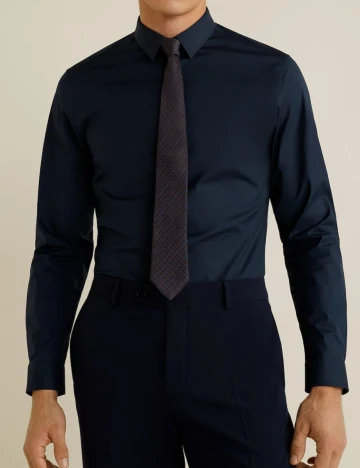 Camasa Tailored super slim fit din bumbac, bleumarin