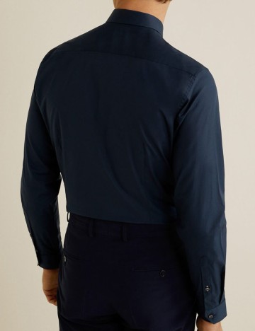 Camasa Tailored super slim fit din bumbac, bleumarin