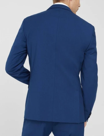 Sacou de costum slim fit cu structura, albastru-cerneala Albastru