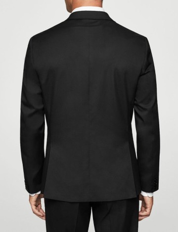Sacou de costum super-slim fit structurat, negru