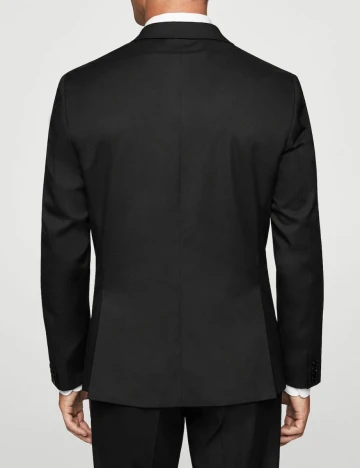 Sacou de costum super-slim fit structurat, negru Negru
