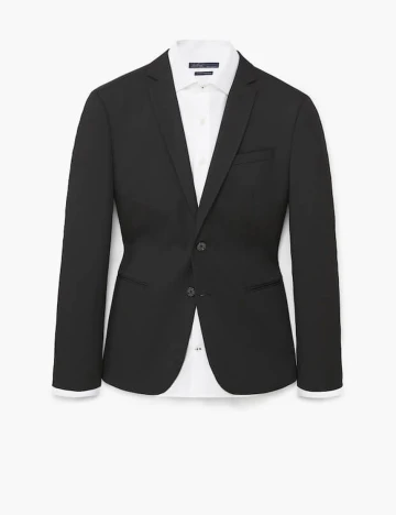 Sacou de costum super-slim fit structurat, negru Negru