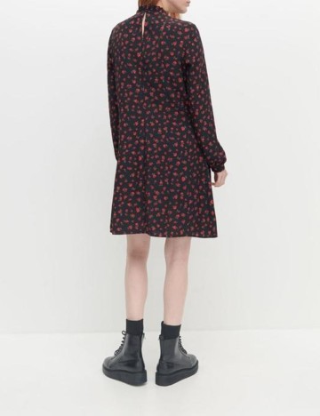 Rochie scurta Reserved, negru floral