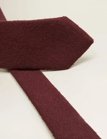 Cravata din bumbac cu textura, grena