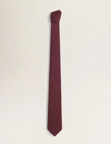 Cravata din bumbac cu textura, grena