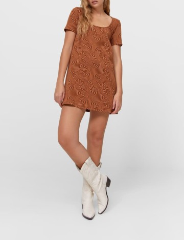 Rochie scurta Stradivarius, maro