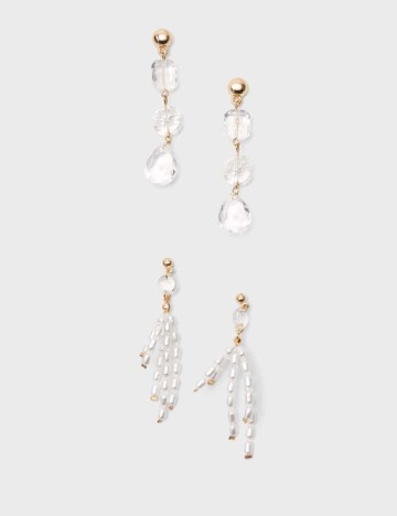 Set cercei Stradivarius, alb