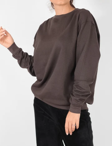 Bluza Well Worth UK, maro inchis