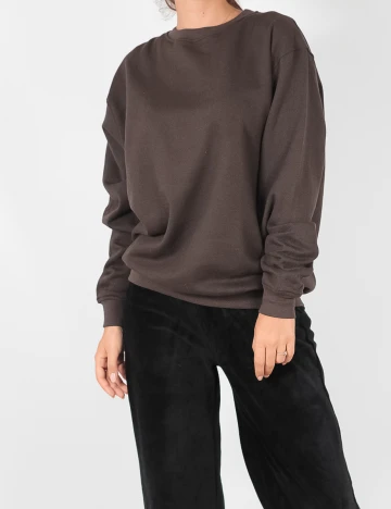 Bluza Well Worth UK, maro inchis
