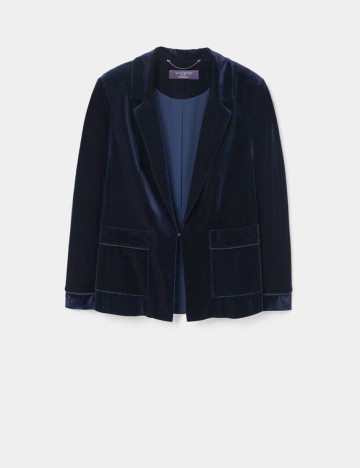 Sacou catifea Mango, bleumarin