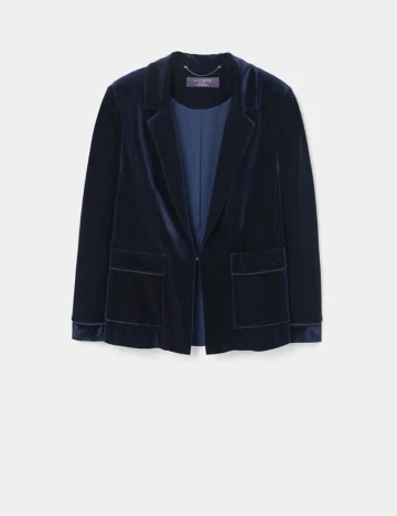 Sacou catifea Mango, bleumarin