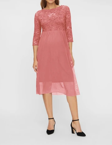 Rochie Medie Mamalicious, roz pudra