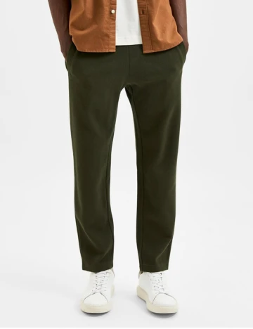 Pantaloni Selected, verde Verde