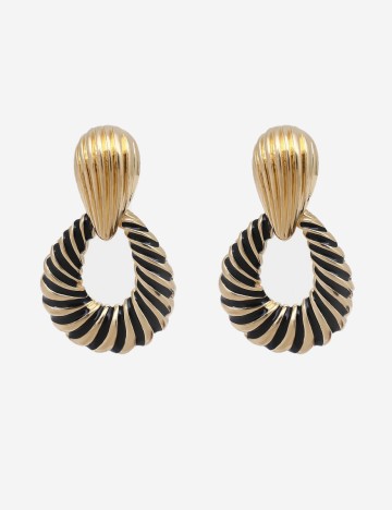 Cercei Zara, negru&auriu