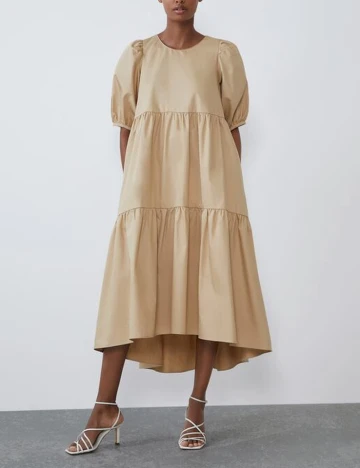 Rochie medie Zara, bej Crem