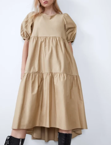 Rochie medie Zara, bej Crem