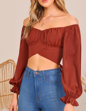 Top SHEIN, caramiziu, L