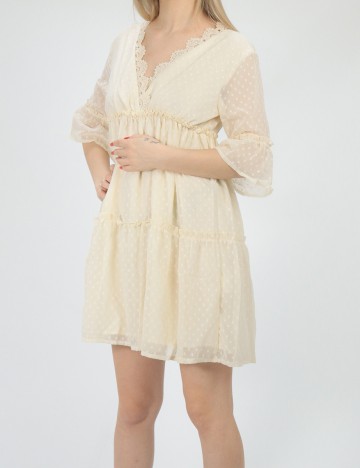 Rochie scurta SHEIN, crem, S