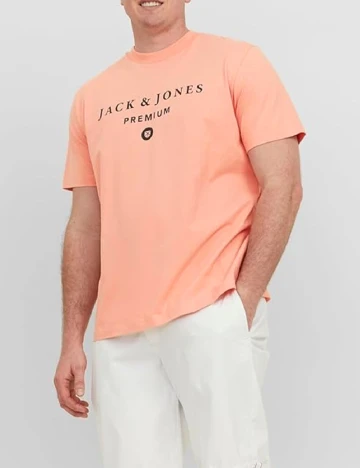 Tricou Jack&Jones Plus Size Men, somon Portocaliu