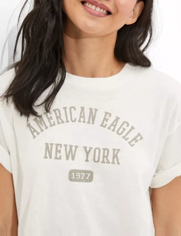 Tricou American Eagle, ecru Alb